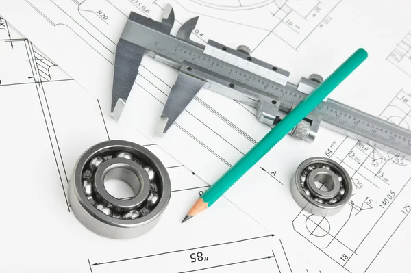 Mechanical scheme and bearing — Stock Photo © Observer #4069234