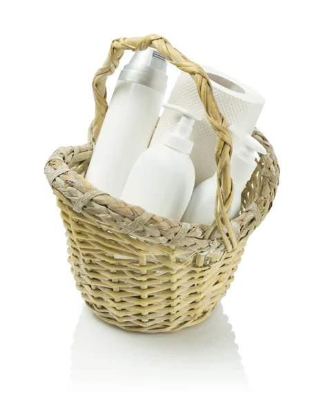 Basket with white objects — Stock Photo, Image