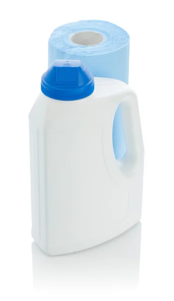 Singola bottiglia grande e asciugamano — Foto Stock
