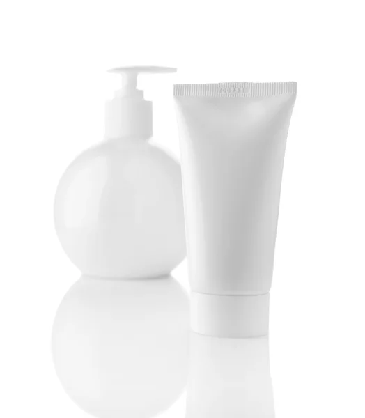 Botella del aerosol blanco rond en blanco — Stockfoto