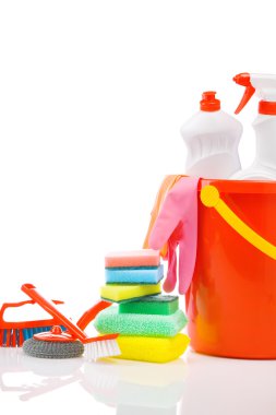 Copyspace composition of cleaning items clipart