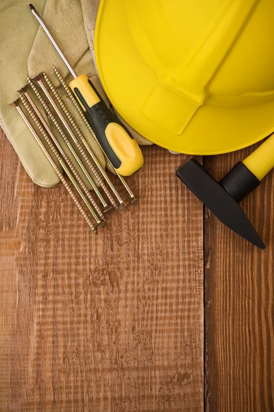 Copyspace background of board with tools — Stock Photo, Image