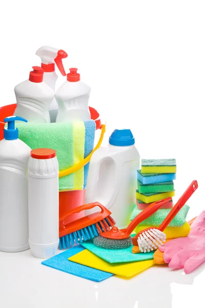 Copyspace cleaning supplies composition — Stock Photo, Image