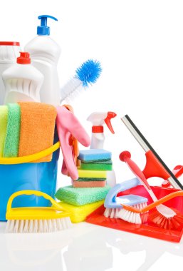 Copy space image of cleaning accessories clipart