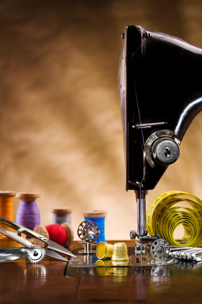 Sewing supplies copy space