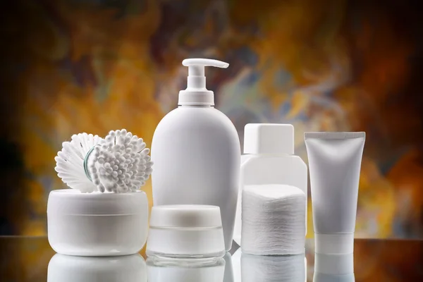 White set of skincare accessories — Stock Photo, Image