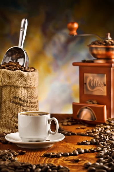 Coffee items on table — Stock Photo, Image