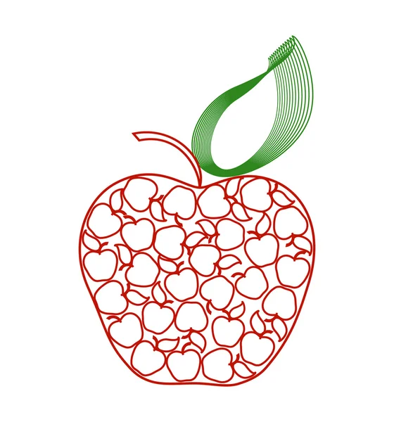 Äpple isolerad på vit bakgrund. — Stock vektor