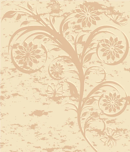 Ilustración vectorial de un fondo floral grunge — Vector de stock