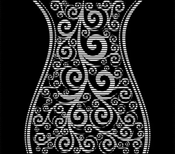 Векторная иллюстрация абстрактного цветочного орнамента с волнами — стоковый вектор
