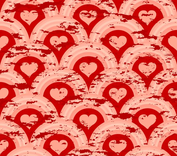 Illustration vectorielle d'un motif de symétrie cardiaque grunge — Image vectorielle