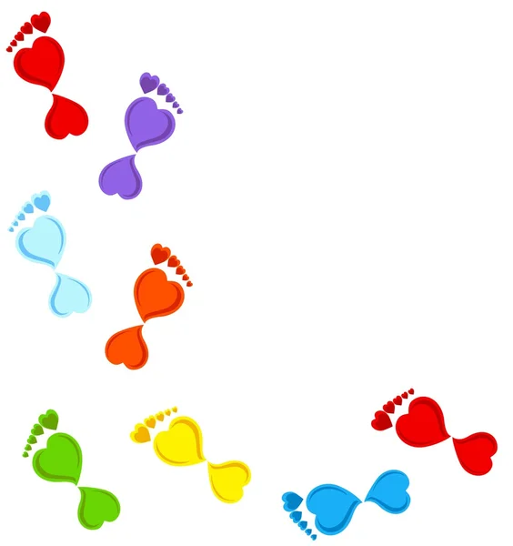 Kleurrijke voetafdrukken — Stockvector