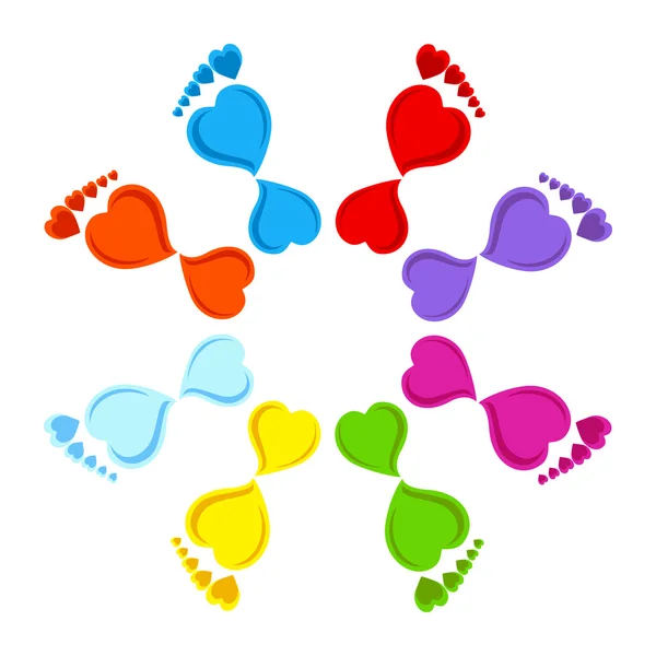 Colorful Footprints — Stock Vector