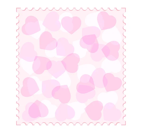 Ilustración vectorial de un sello de San Valentín con corazones — Vector de stock