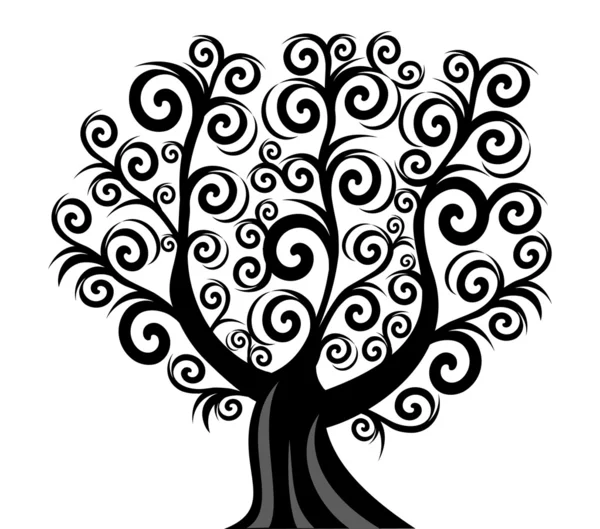 Ilustração vetorial de uma árvore de cachos isolada sobre fundo branco — Vetor de Stock