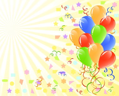 Vector illustration of a bunch of ballons with space for text. clipart