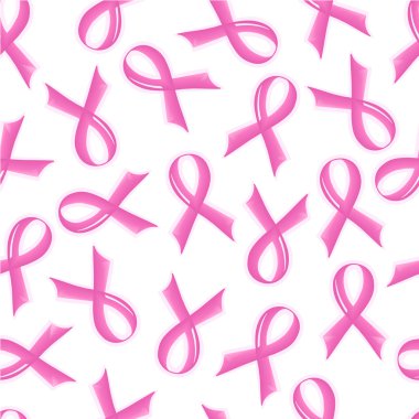 Vector illustration of a seamless pattern of pink Support Ribbon clipart