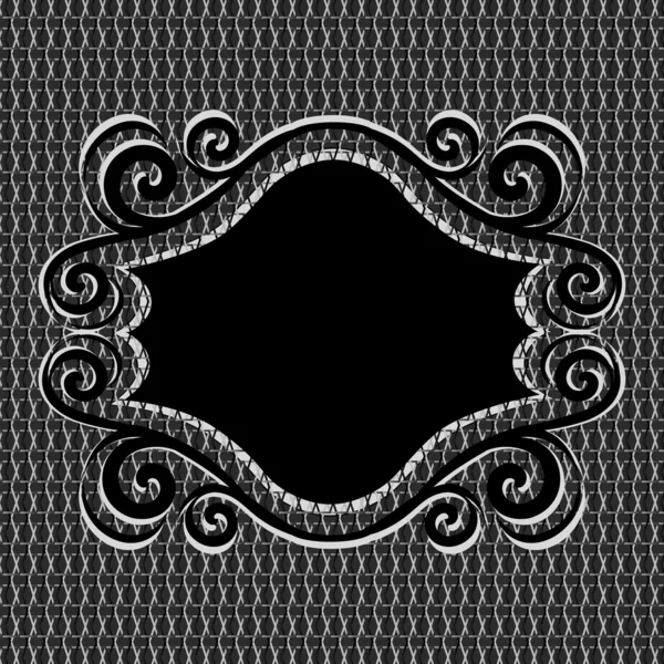 Vektorillustration eines Ornamentrahmens auf Netzmetallstruktur — Stockvektor