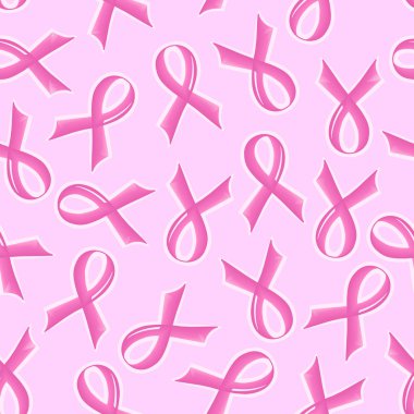 Vector illustration of a seamless pattern of pink Support Ribbon clipart