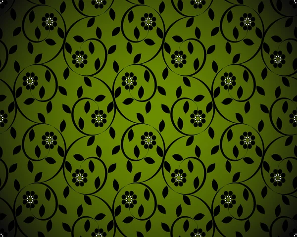 Vektor Illustration eines grünen nahtlosen floralen Hintergrund — Stockvektor