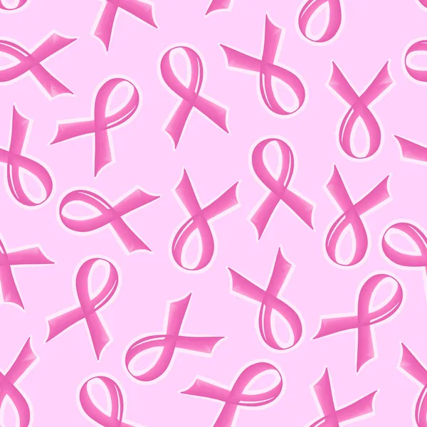ピンク サポート リボンのシームレスなパターンのベクトル イラスト — ストックベクタ