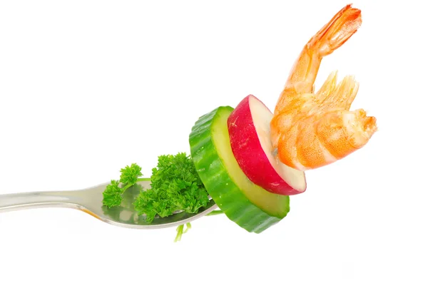 Grönsaker på gaffeln — Stockfoto