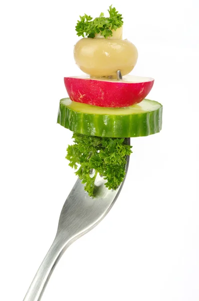 Groenten op vork — Stockfoto