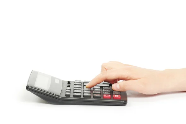 Calculator with hand Royalty Free Stock Photos