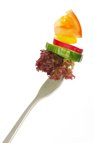 Grøntsager på gaffel - Stock-foto
