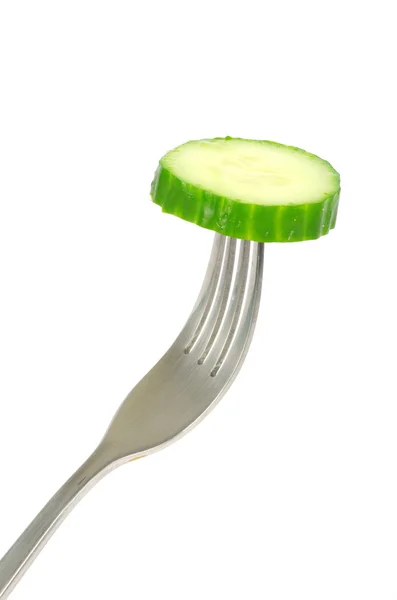 Komkommer op een vork — Stockfoto