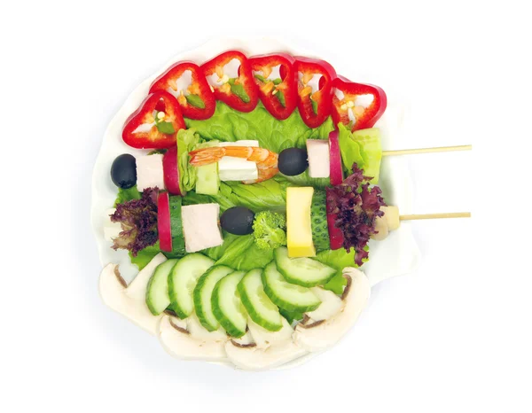 Beyaz üzerine salata — Stok fotoğraf