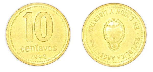 Монеты на белом — стоковое фото
