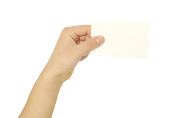 Card blank in a hand — Stock Photo, Image