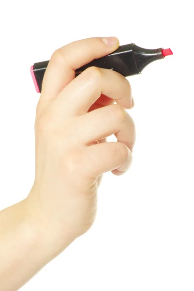 Mão com marcador — Fotografia de Stock