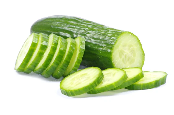 Komkommers op de witte — Stockfoto