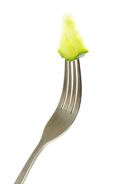 Gurka på en gaffel — Stockfoto