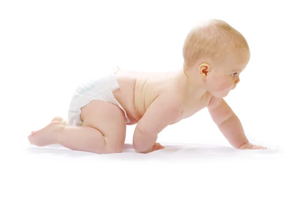 Bebé en un blanco —  Fotos de Stock