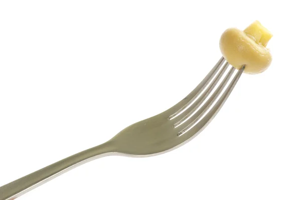 Champiñones en un tenedor —  Fotos de Stock