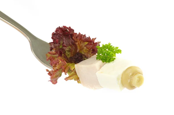 Vegetables on fork — Stock Photo, Image