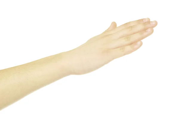 Mão sobre branco — Fotografia de Stock