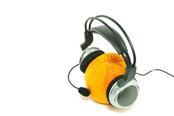 stock image Orange and headphones