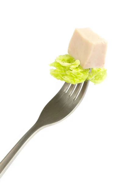 Meat on a fork — Stock Photo, Image