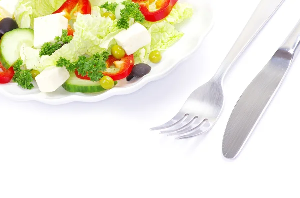 Salat på hvitt – stockfoto