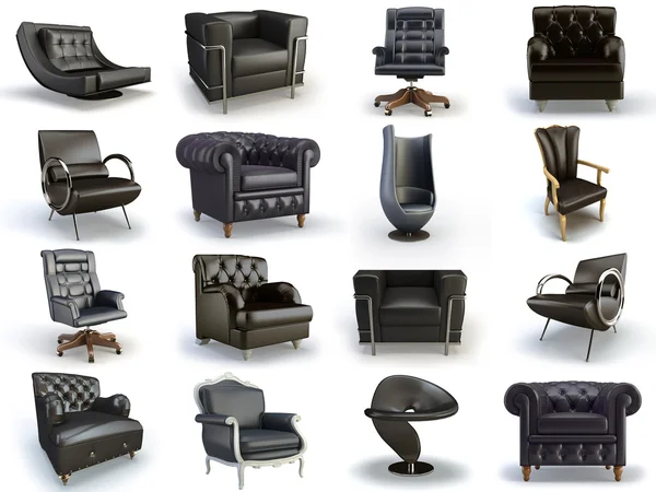 Cadeiras pretas — Fotografia de Stock