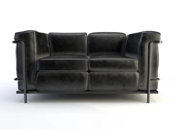 Czarna sofa — Zdjęcie stockowe