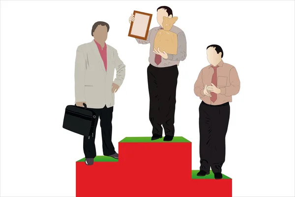 Businessmen on a podium — Stock Vector