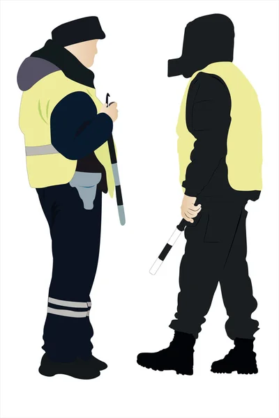 Policeman and security officer — Stock Vector