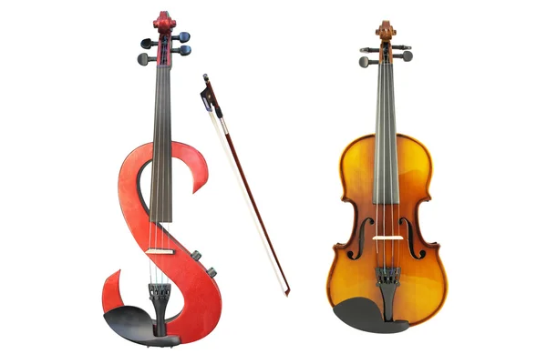 Electric violin, violin and a fiddlestick — Stock Photo, Image