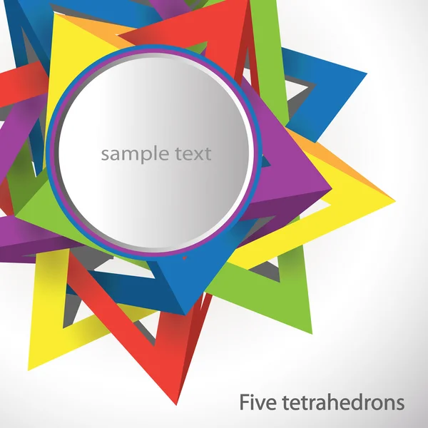 Five tetrahedrons — Stock Vector