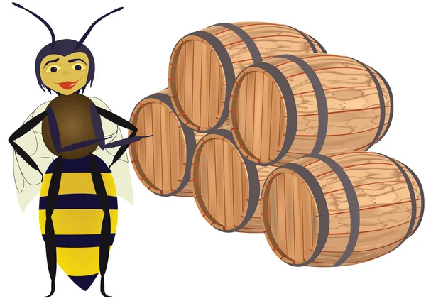 Abstrakte Biene mit Holzkolben. — Stockfoto